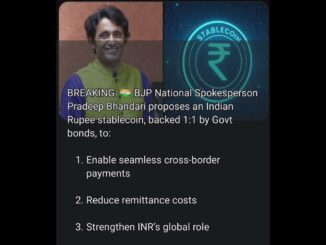 INDIAN BJP NATIONAL SPOKESPERSON PROPOSES RUPEE BACKED INDIAN STABLECOIN